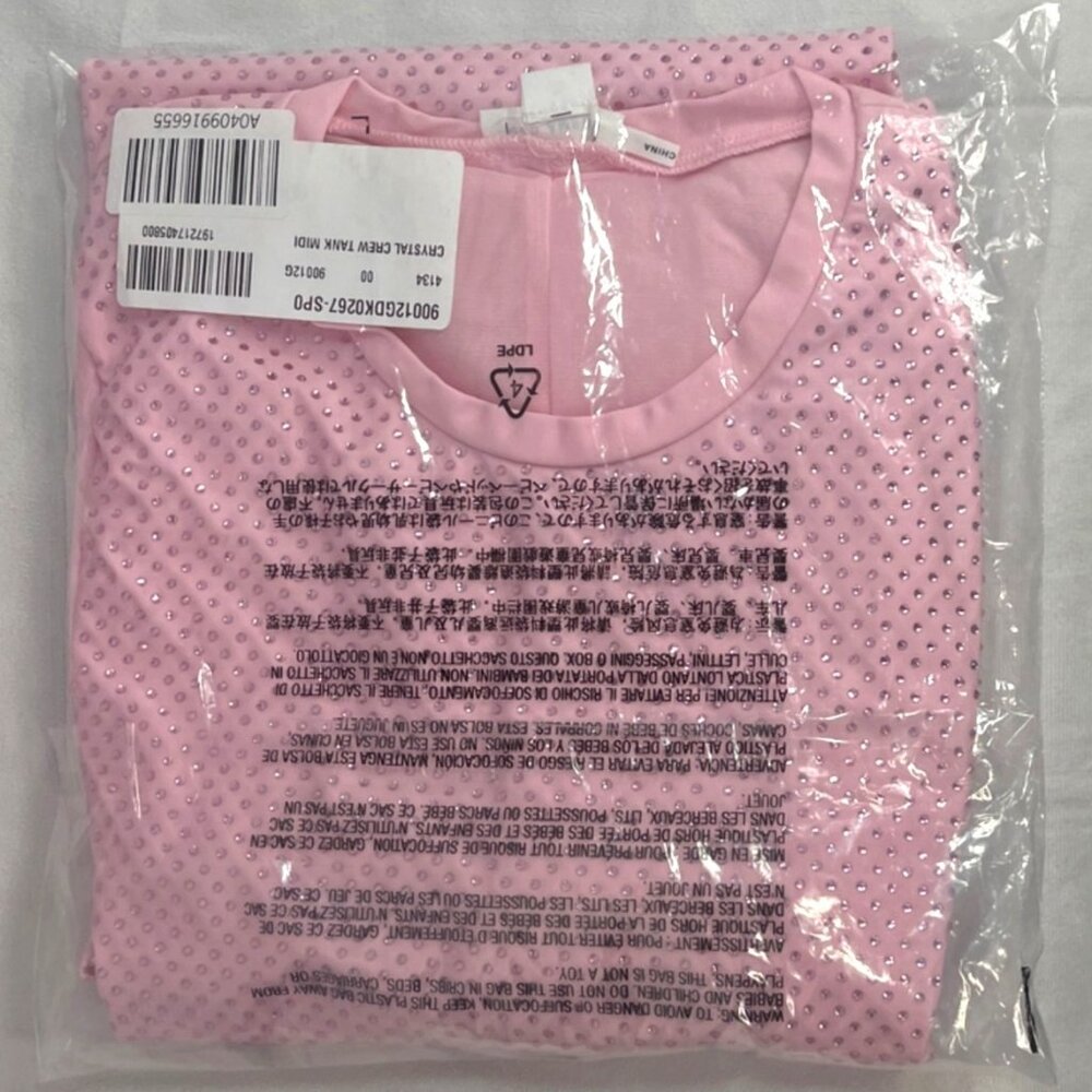 Good American Crystal Embellished Tank Dress Sugar Pink Size XL NWT - Picture 8 of 8